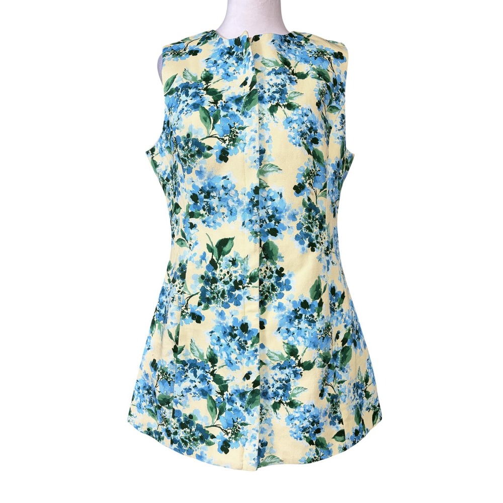 Tuckernuck Cream & Blue Floral Sleeveless Tunic